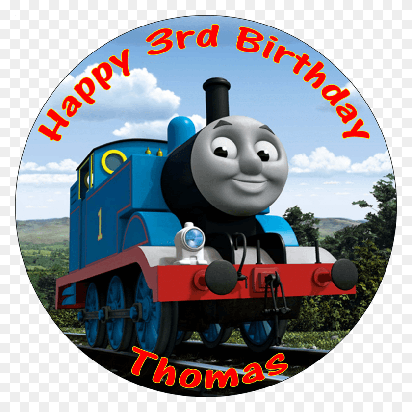 1024x1024 Details About Thomas The Tank Engine Round Edible Printed Thomas The Tank Engine Cake Topper, Locomotive, Train, Vehicle HD PNG Download