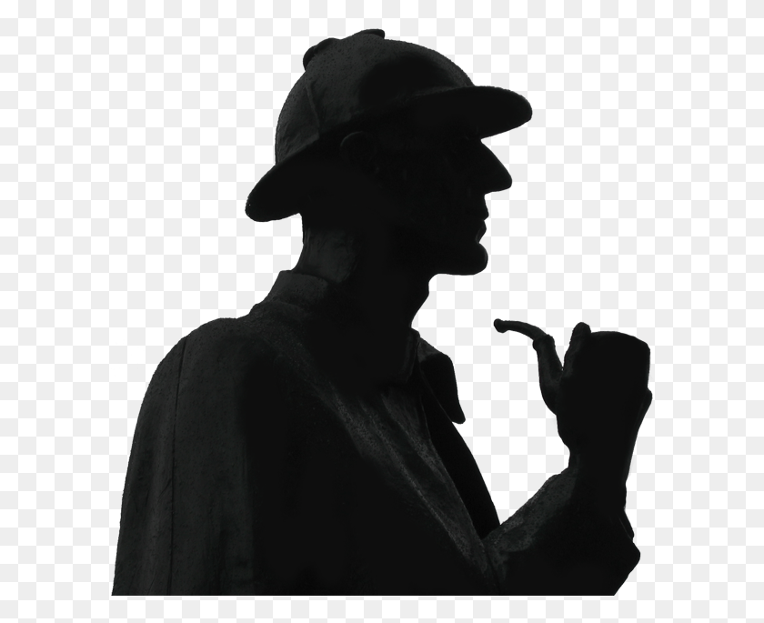 598x625 Detective Outline Detective Silhouettes Clip Art Sherlock Holmes, Clothing, Apparel HD PNG Download