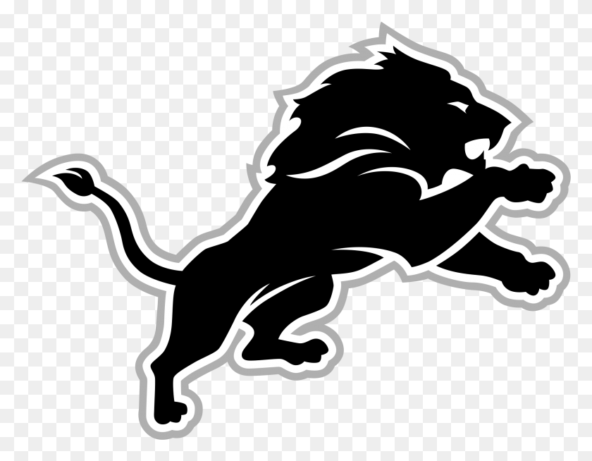 2168x1652 Detroit Lions Logo Transparent Svg Vector Black Detroit Lions Logo, Stencil, Antelope, Wildlife HD PNG Download