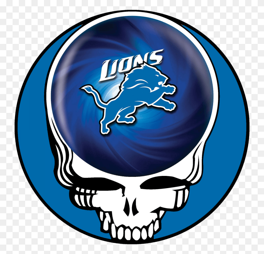 750x750 Detroit Lions Skull Logo Decals Stickers Grateful Dead Steal Your Face, Symbol, Trademark, Graphics HD PNG Download