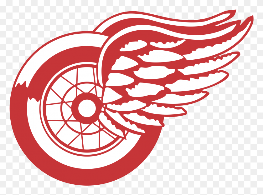2191x1587 Detroit Red Wings Logo Transparent Black And White Red Wings Logo, Spoke, Machine, Lobster HD PNG Download