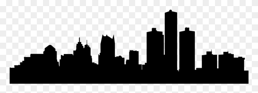 939x295 Detroit Skyline Silhouette Transparent, Gray, World Of Warcraft HD PNG Download