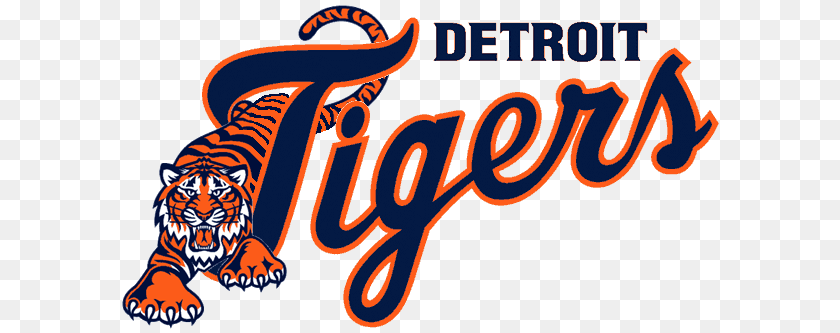 607x333 Detroit Tigers Tiger Logo, Animal, Zoo, Mammal, Wildlife PNG