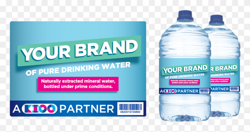 800x393 Создайте Свой Собственный Бренд Питьевой Воды С Пластиковой Бутылкой Kioo, Минеральной Водой, Напитком, Бутылкой С Водой Png Скачать