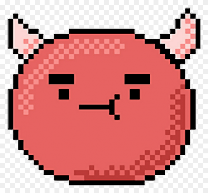 1024x946 Devil Emoji Evil Devilemoji Kawaii Cute Pixel Pixels Lilypad, Pac Man, Text, Urban HD PNG Download