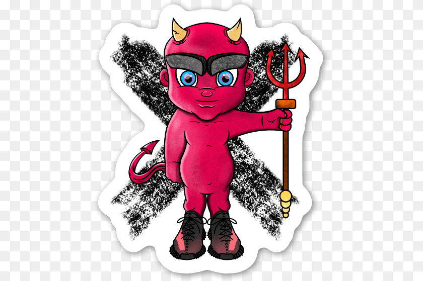 Devil In Yeezys Sticker Cartoon, Baby, Person, Weapon PNG