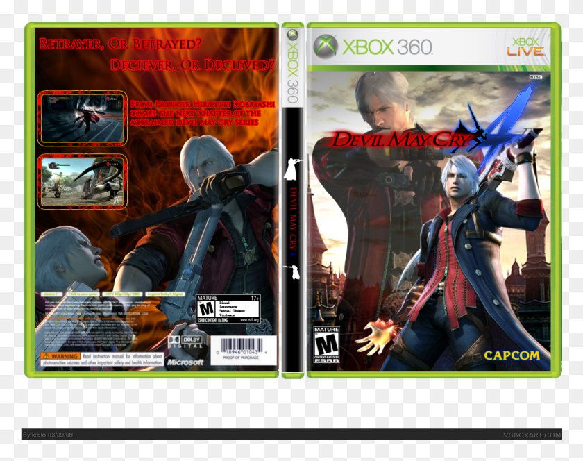 1025x795 Devil May Cry 4 Обложка Коробки Devil May Cry 4 Обложка Xbox 360, Человек, Человек, Плакат Hd Png Скачать