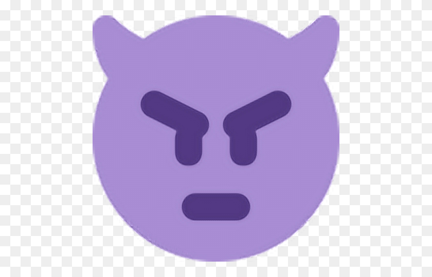 480x480 Descargar Png Diablo Púrpura Enojado Emoji Emoticon Cara Expresión Imp Emoji, Hucha Hd Png