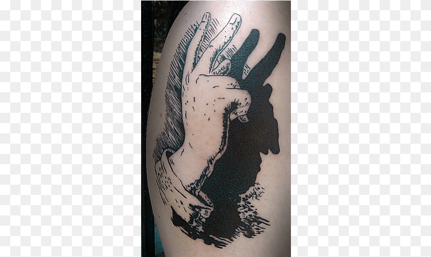 293x501 Devil Shadow Hand Black White Temporary Tattoo, Person, Skin Sticker PNG