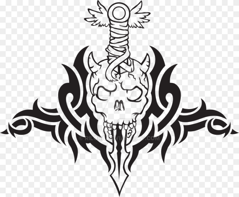 Devil Tattoo Picture Devil Tattoo Emblem, Symbol, Person, Face Sticker PNG