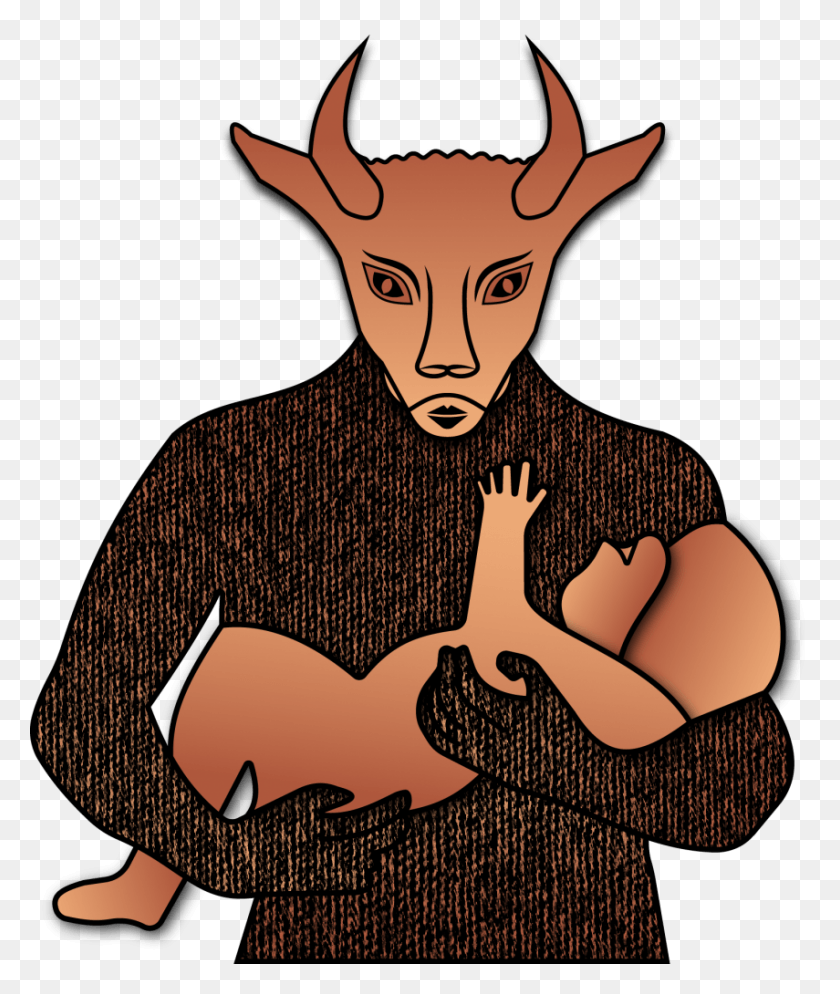 855x1024 Devil With Child Illustration, Person, Human, Mammal HD PNG Download