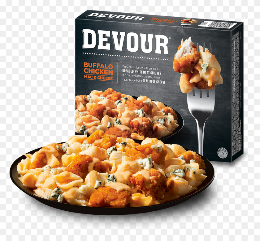 1094x1011 Devour Frozen Meals Came To Carrot Looking To Hijack Devour Buffalo Chicken Mac And Cheese Review, Food, Plant, Popcorn HD PNG Download