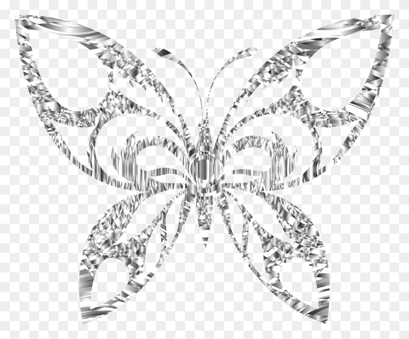 2358x1926 Diamond Clipart Butterfly Clip Art Butterfly Silver, Floral Design, Pattern, Graphics HD PNG Download