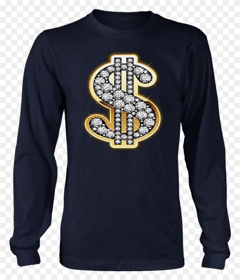 861x1016 Diamond Dollar Sign T Shirt Gold Cash Money Graphic Science Related Christmas Shirts, Sleeve, Clothing, Long Sleeve HD PNG Download