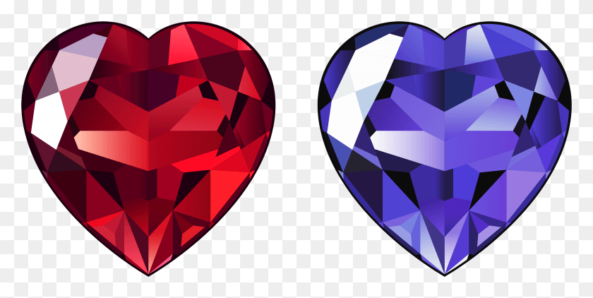 4314x2005 Diamond Emoji Blue Diamond Heart, Gemstone, Jewelry, Accessories HD PNG Download