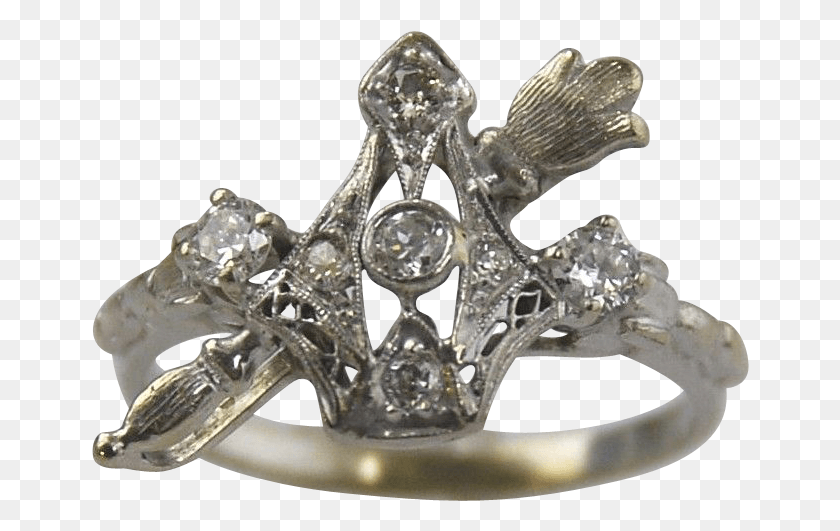 658x471 Diamond Filigree Ring14kt White Gold Crown Amp Scepter Engagement Ring, Jewelry, Accessories, Accessory HD PNG Download