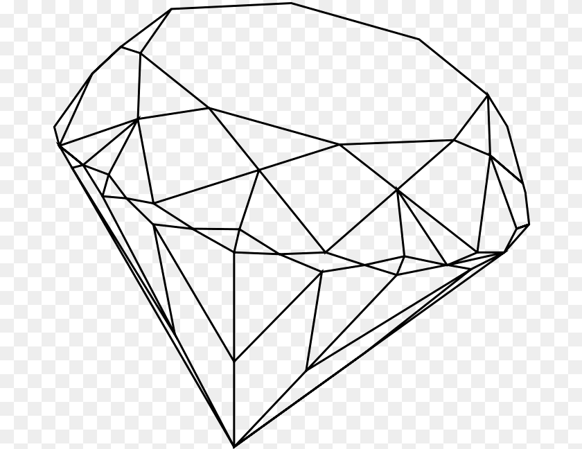 Diamond Line Diagram Diamond Line Art, Gray PNG