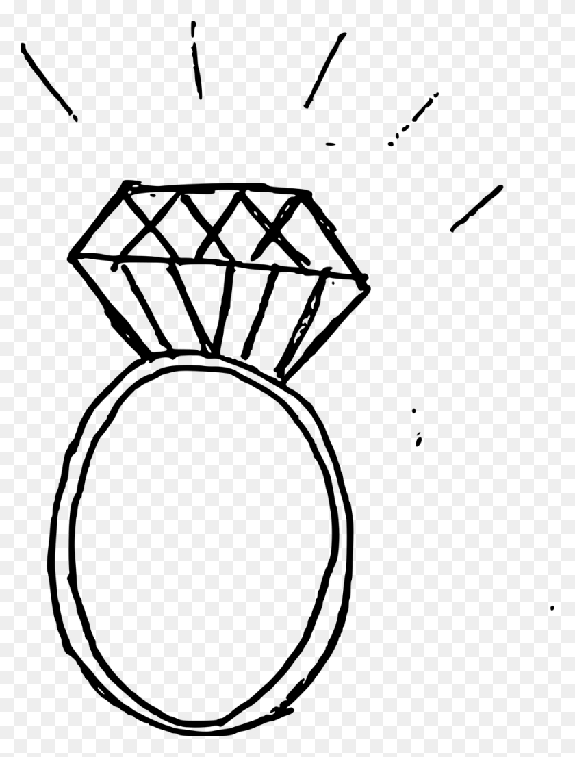 954x1280 Diamond Ring Jewelry Jewel Engagement Ring Drawing, Gray, World Of Warcraft HD PNG Download