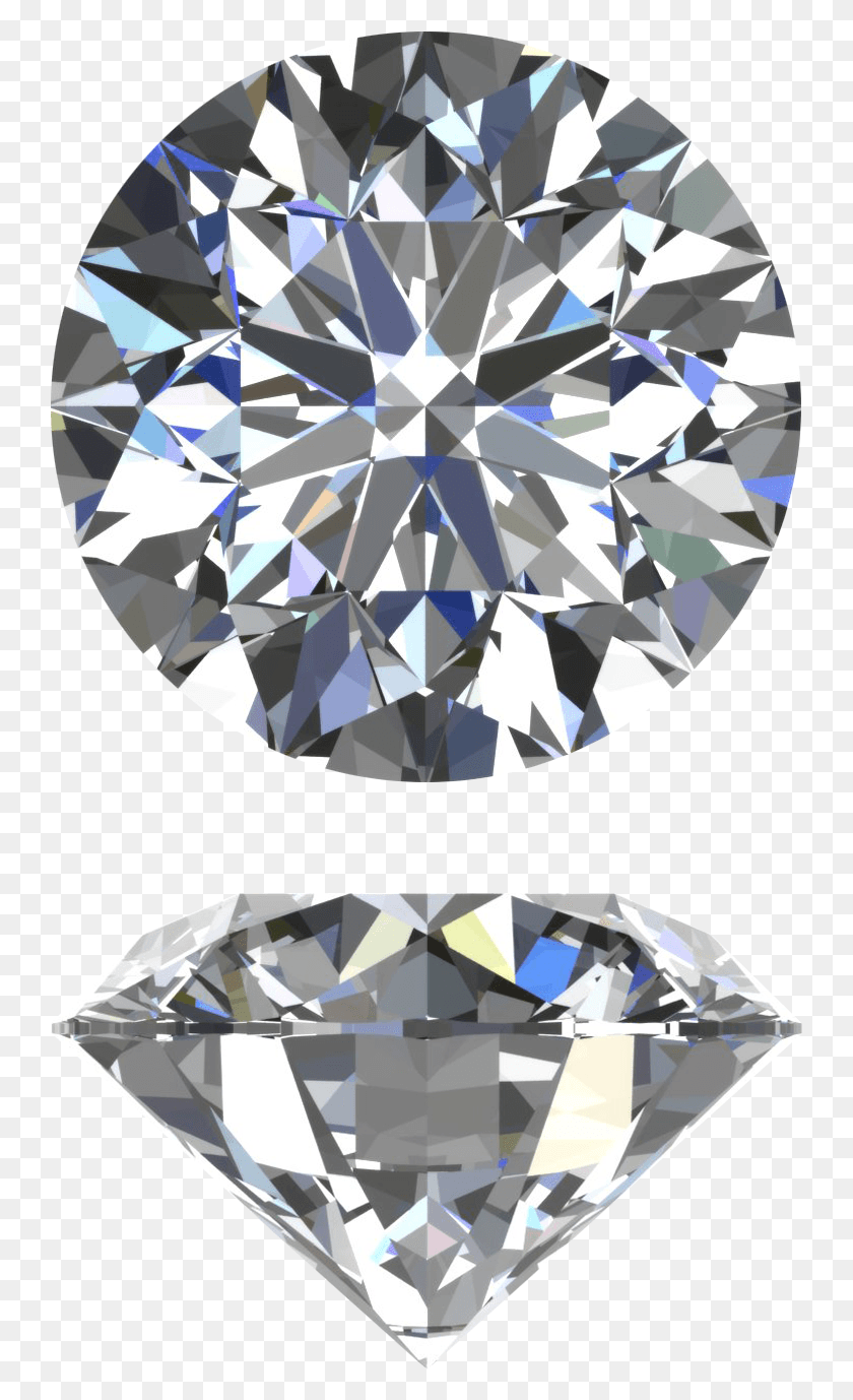 741x1318 Diamond Round G Color 2 Carat Diamond, Gemstone, Jewelry, Accessories HD PNG Download