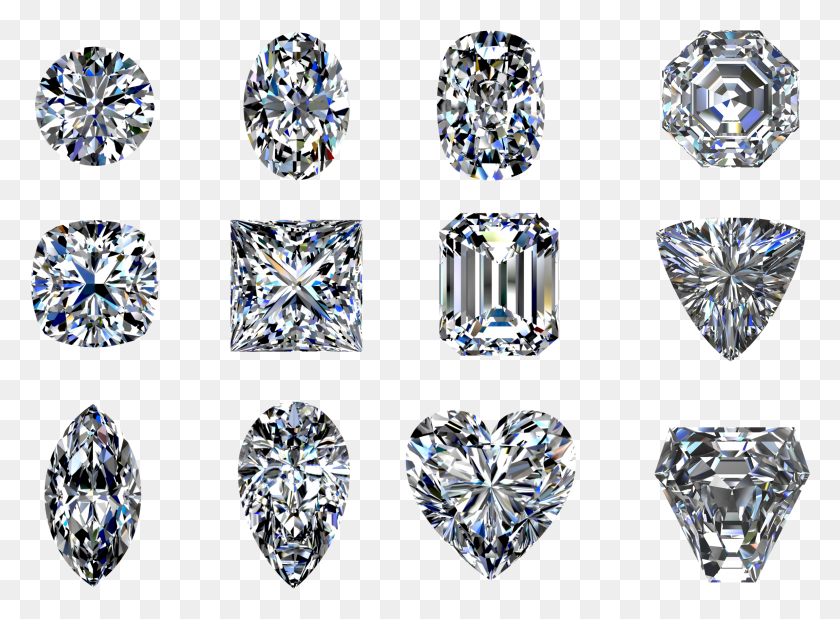 2381x1708 Diamond Shapes Ten Diamond Shape, Gemstone, Jewelry, Accessories HD PNG Download