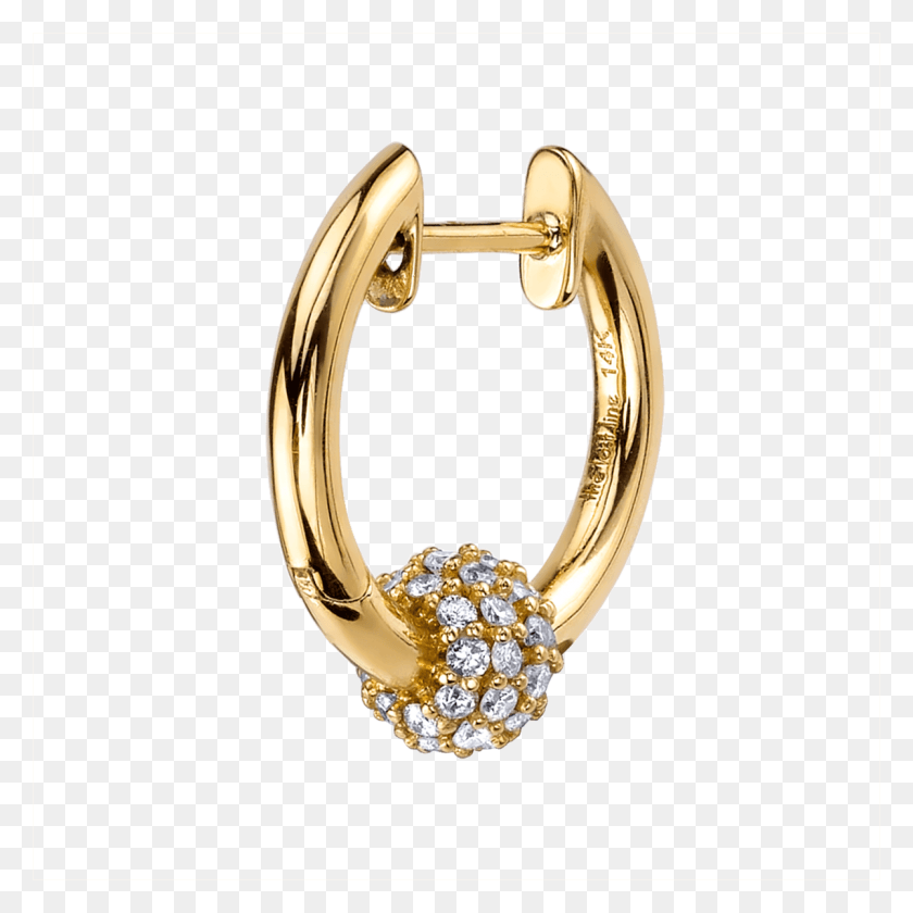 1200x1200 Diamond Sphere Hoop Earring Diamonds In A Line Hoop Gold Earrings, Jewelry, Accessories, Accessory HD PNG Download
