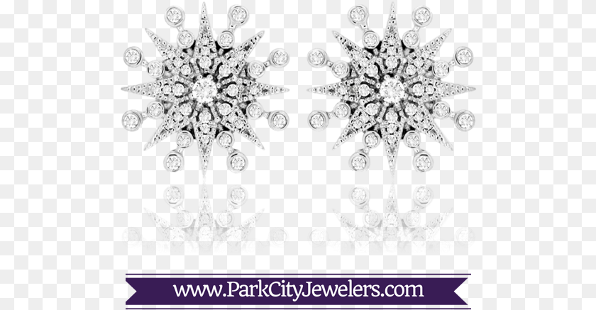 504x437 Diamond Starburst Snowflake Earrings Diamond, Accessories, Earring, Gemstone, Jewelry PNG