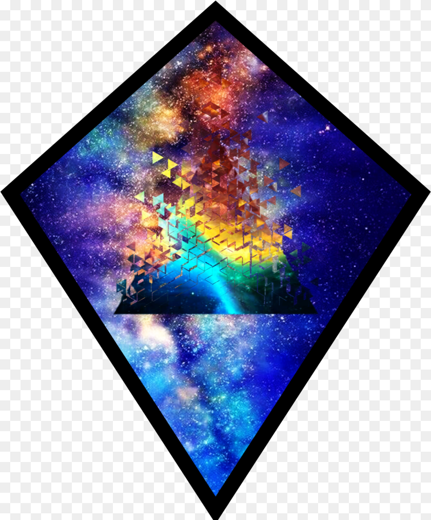 1230x1483 Diamond Triangles Shapes Space Freetoedit Scspace Galaxy Aesthetic, Art, Modern Art, Canvas, Accessories Clipart PNG
