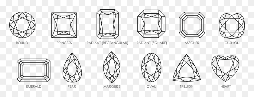 1123x376 Diamonds Can Be Cut In Various Shapes Sketch, Accessories, Accessory, Jewelry HD PNG Download