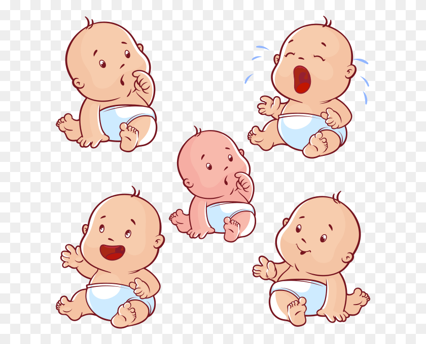 622x620 Diaper Clipart Baby Clapping Hand Illustration Of Infancy Stage, Newborn, Head, Face HD PNG Download