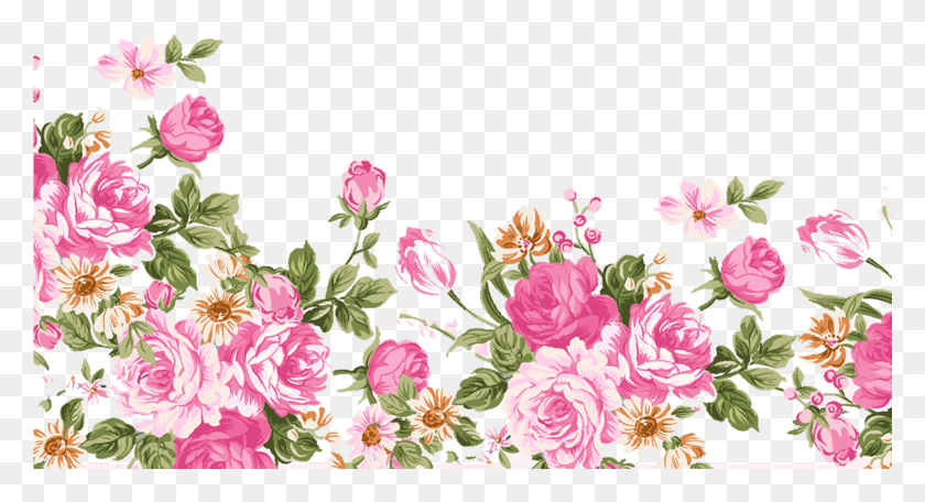 1699x864 Dibujos Animados Hechos A Mano Con Flores Rosas Decorativas, Floral Design, Pattern, Graphics HD PNG Download