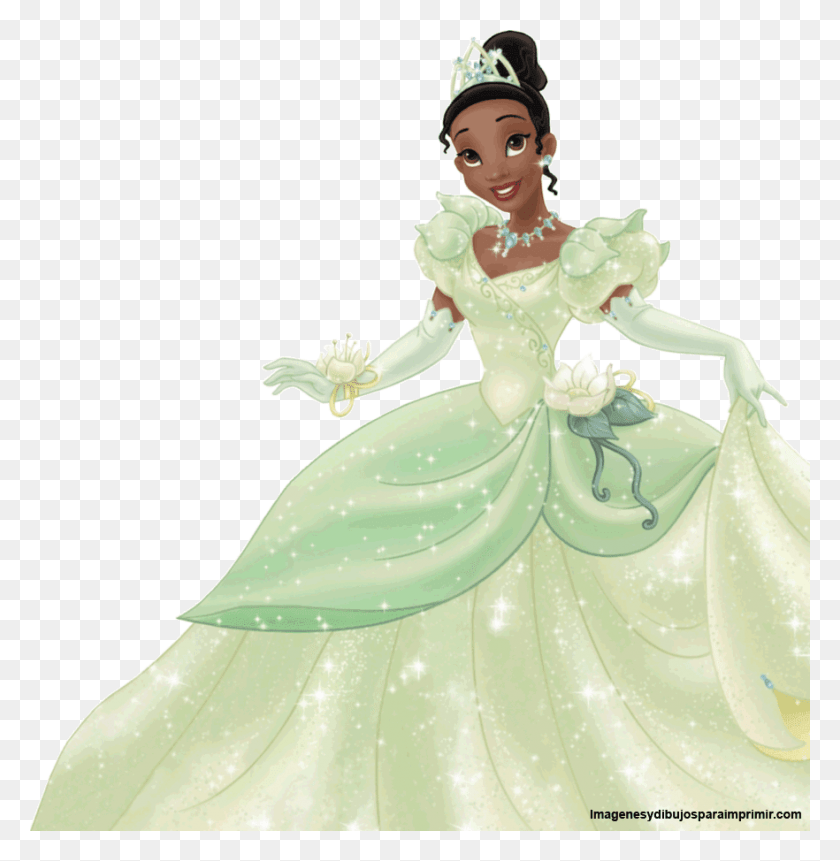 882x906 Dibujos De Princesa Disney Tiana Para Imprimir Disney Princess Tiana, Figurine, Toy, Wedding Cake HD PNG Download