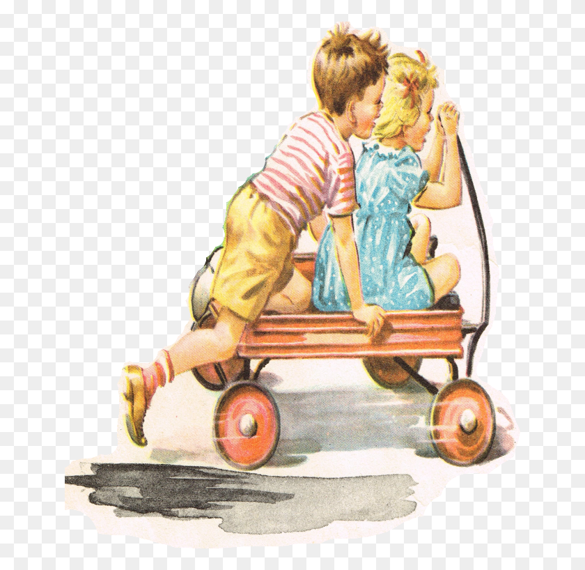 655x758 Dick Sally Vintage School Vintage Children Vintage Wagon, Persona, Humano Hd Png
