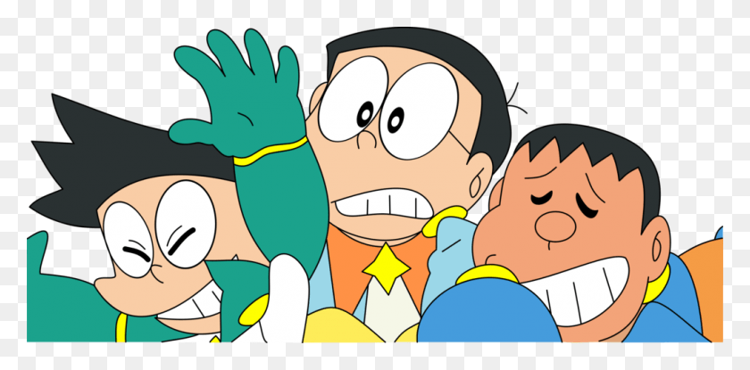 1024x467 Descargar Png Dickiesugi Shizuka Suneo Nobita Gian Doraemon Nobita Suneo, Graphics, Artista Hd Png