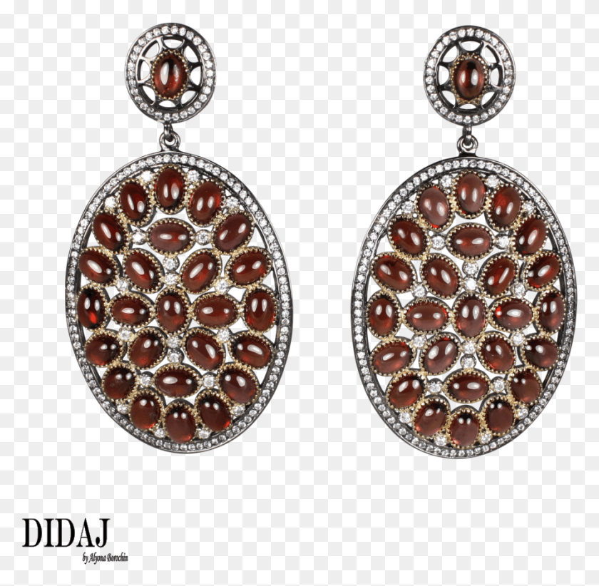 894x874 Didaj Rhodolite Cabochon Garnet In Gold Amp Black Rhodium Earrings, Accessories, Accessory, Jewelry HD PNG Download