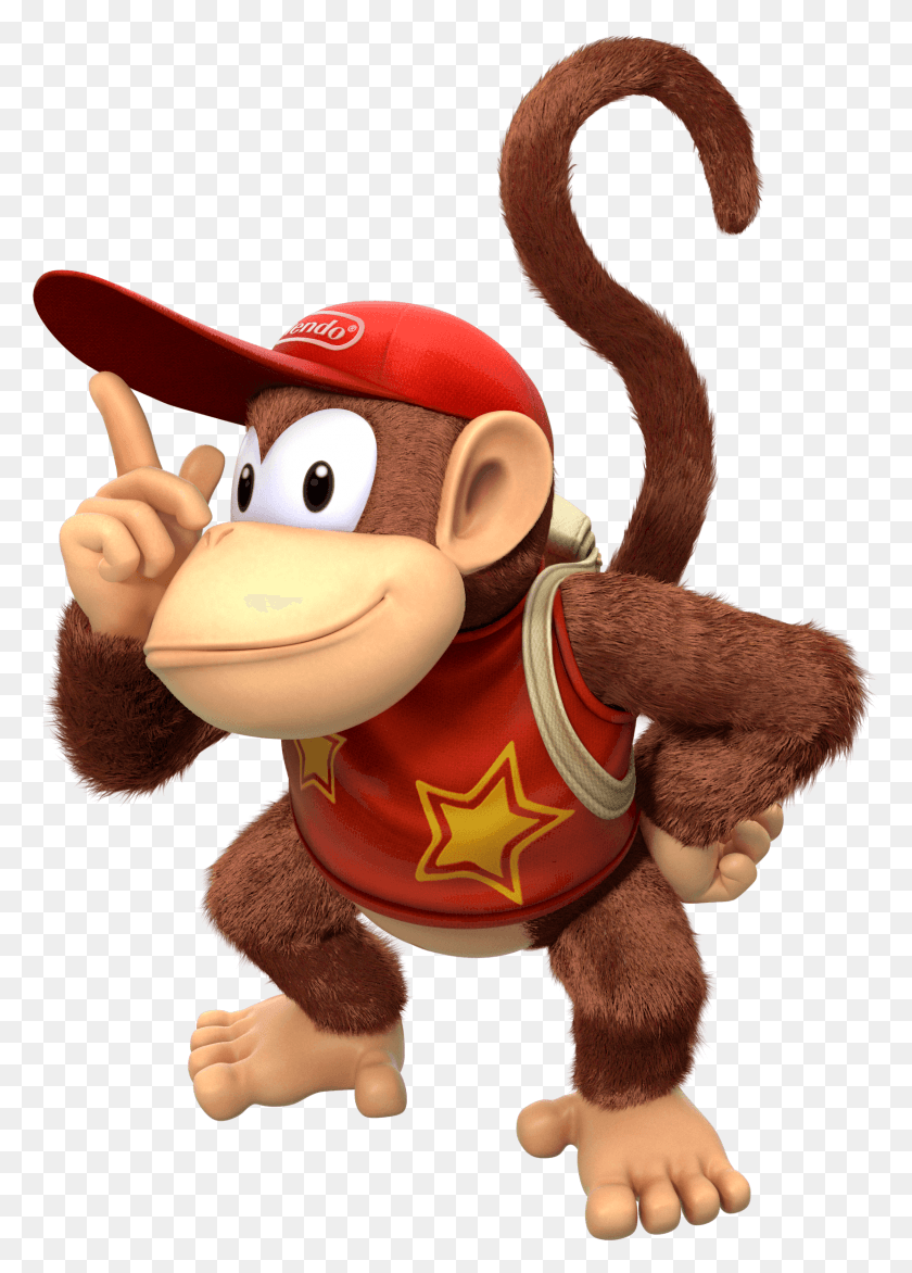 1662x2371 Diddy Kong In Donkey Kong Country, Toy, Plush, Super Mario HD PNG Download