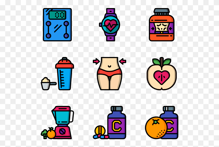 529x505 Diet And Nutrition Health Amp Safety Icons, Pac Man, Clock HD PNG Download