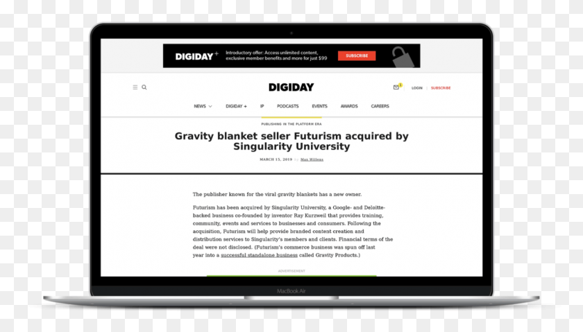 1000x538 Digiday Gravity Futurism, File, Text, Webpage HD PNG Download