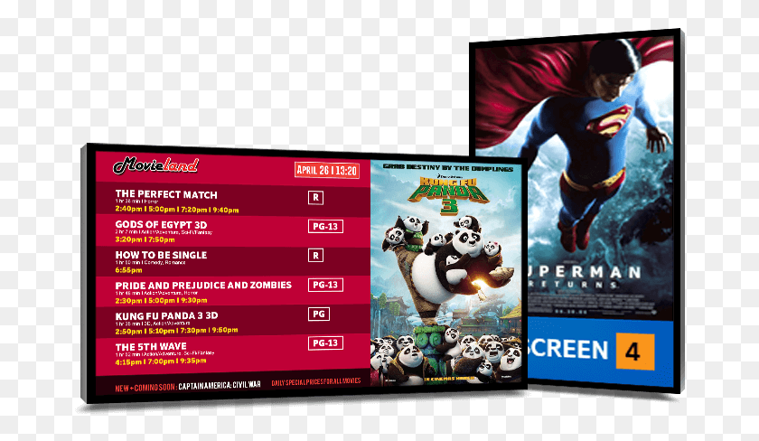 676x428 Digital Box Office Display Solution For Movie Theater Superman Returns Itunes, Person, Human, Super Mario HD PNG Download