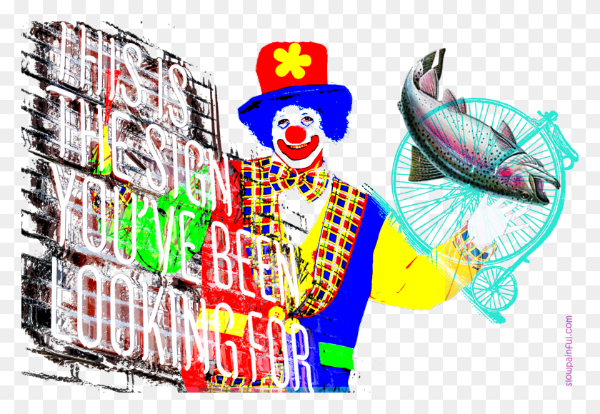 1800x1200 Digital Illustration By David Roddis Sign Graphic Clown, Crowd, Festival, Performer HD PNG Download