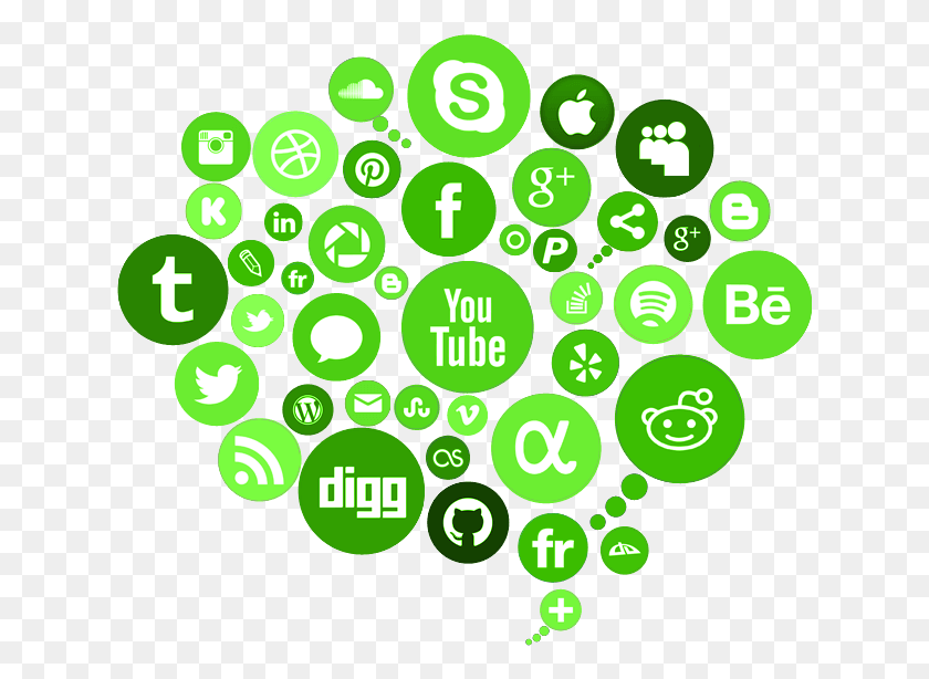 629x554 Digital Marketing Social Media Logo Cloud, Green, Symbol, Recycling Symbol HD PNG Download
