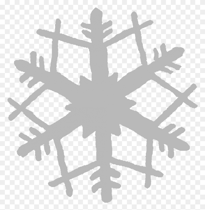 978x1008 Digital Snowflake Silhouette Grayscale Silhouette, Rug HD PNG Download