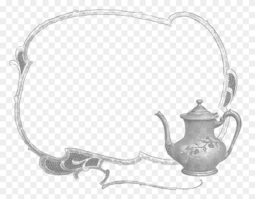 1527x1168 Digital Teapot Label Design Downloads Vintage Teapot Border, Pottery, Pot HD PNG Download