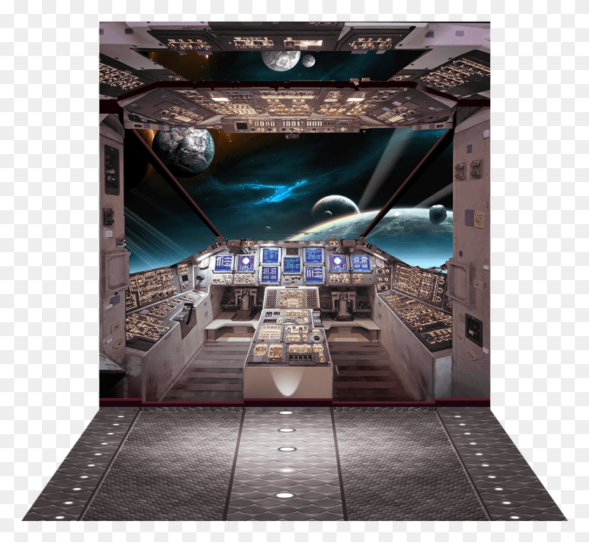 979x897 Dimensional View Of Background Stand Backdrop Support System Kit 8ft By, Cockpit, Metropolis, City HD PNG Download