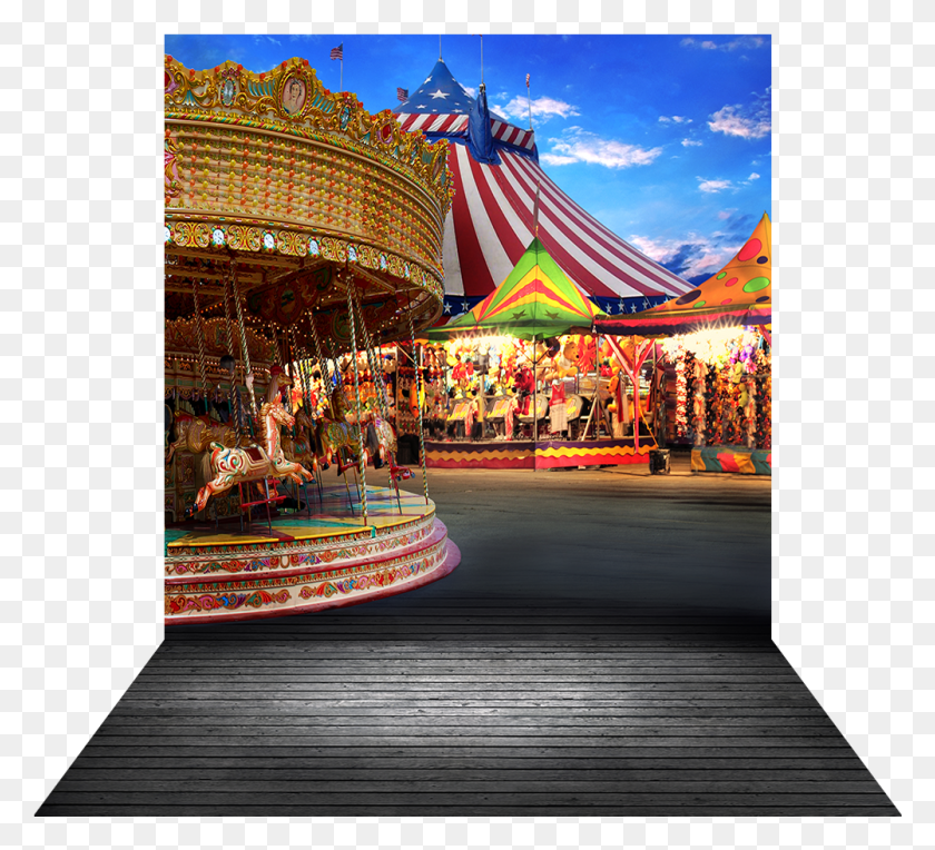1001x904 Dimensional View Of Child Carousel, Amusement Park, Theme Park, Person HD PNG Download