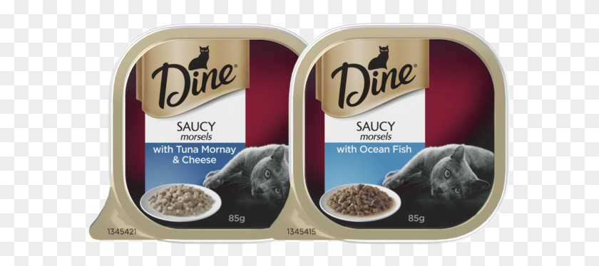 593x314 Dine Ocean Fish And Tuna Mornay Topped With Dine Cat Food, Plant, Pet, Mammal HD PNG Download