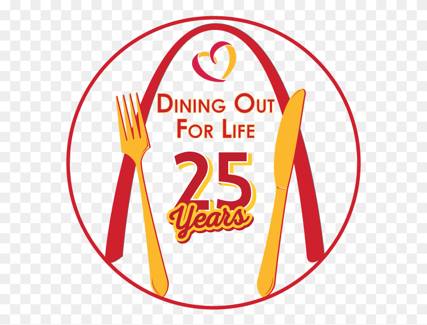 581x581 Dining Out For Life 25th Logo Educational Communication, Fork, Cutlery, Symbol HD PNG Download