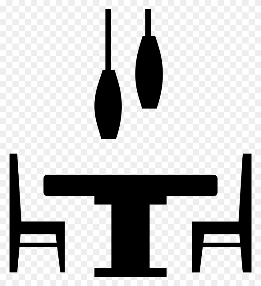 888x980 Dining Room Furniture Comments Dining Room Icon, Stencil, Symbol HD PNG Download
