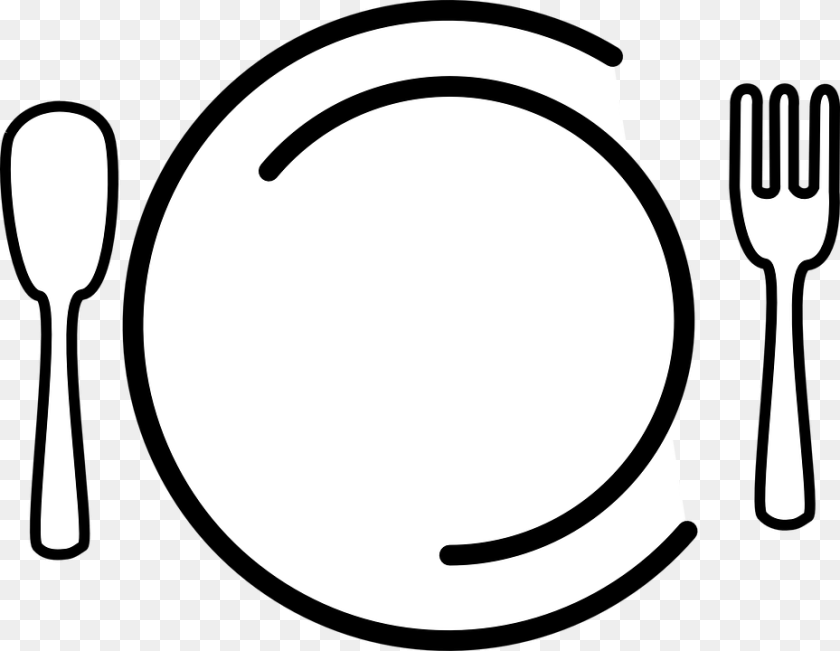 Dinner Plate Clipart Restaurant Plate, Cutlery, Fork, Spoon, Astronomy Sticker PNG