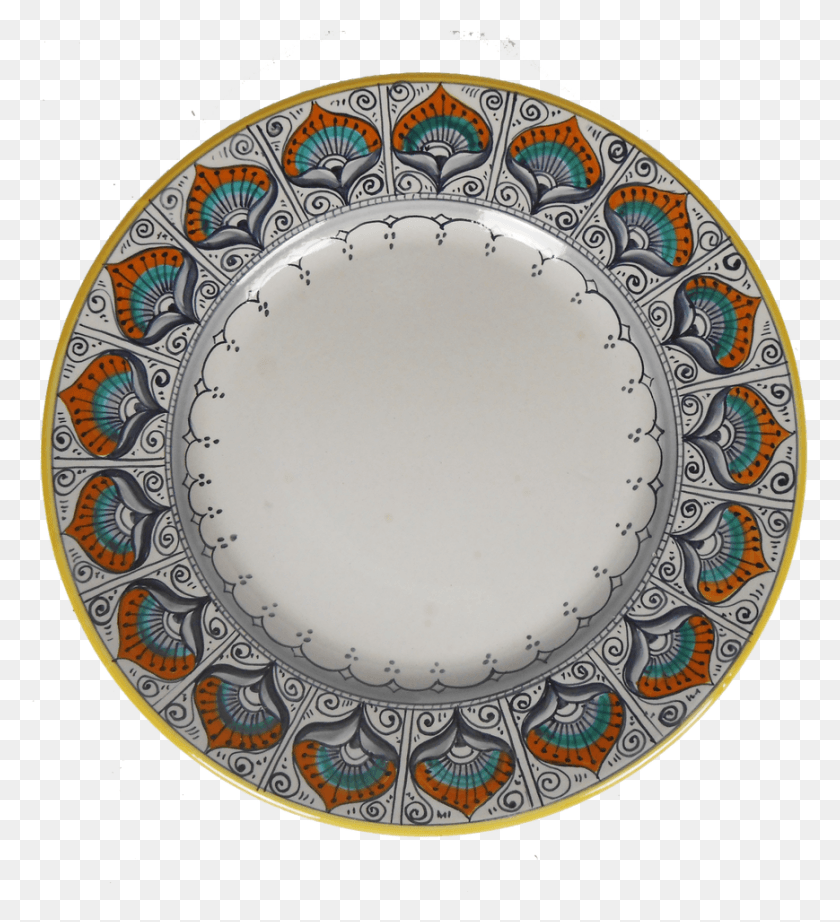 869x961 Dinner Plate Peacock Pattern Porcelain, Pottery, Platter HD PNG Download