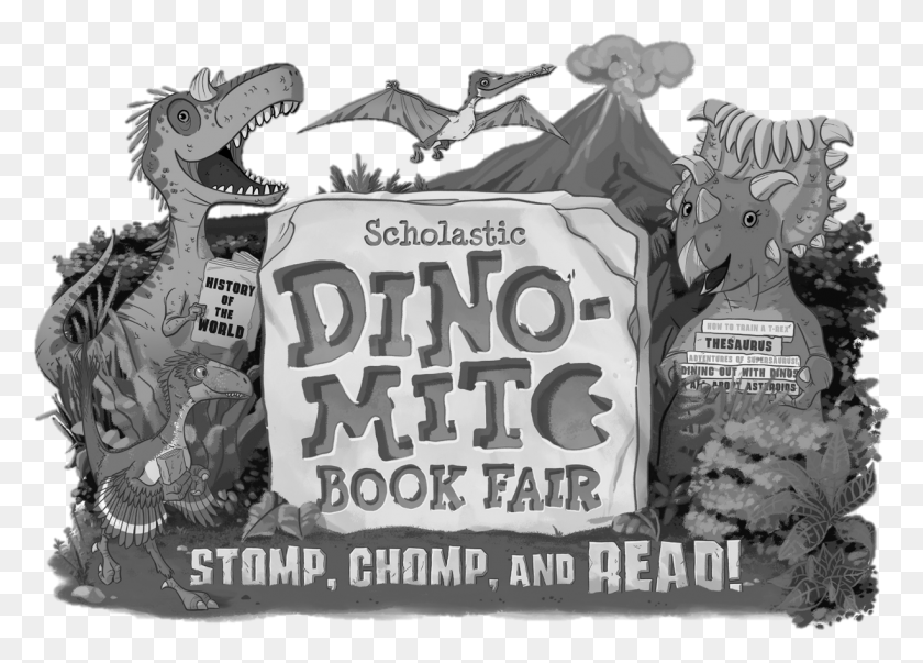 1225x853 Dino Mite Large Logo Scholastic Book Fairs, Advertisement, Mammal, Animal HD PNG Download